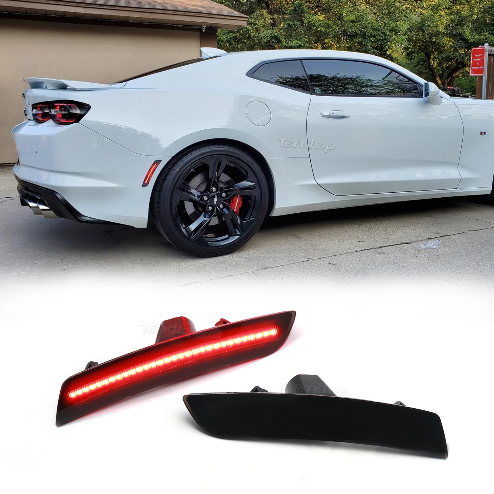 Smoked Lens LED Side Marker Light Kits Front/Rear Red/Amber Side Marker Lamps For Chevrolet Chevy Camaro 2016 2017 2018 2019