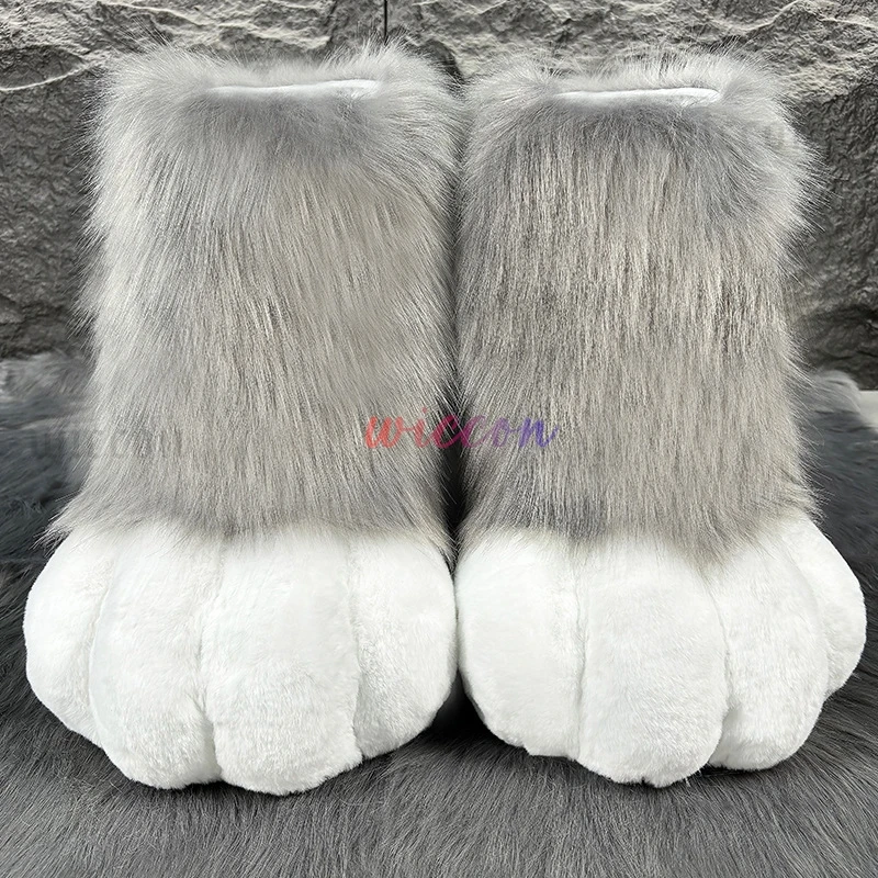 21 стиль новый костюм Kig обувь для косплея пушистый меховой сапоги Rubbit Cat милые