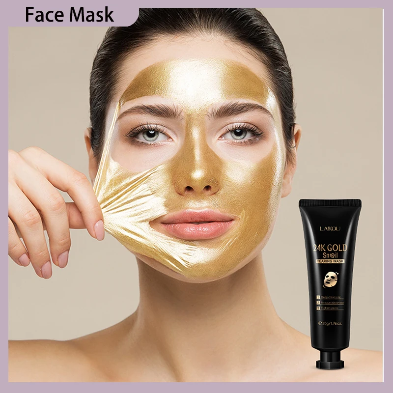 

LAIKOU 24k Gold Face Mask Peeling Acne Blackhead Remover Deep Cleansing Moisturizing Tighten Pores Facial Skin Care Tearing Mask