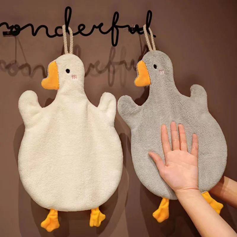 

Cartoon Anti-grease Wipe Rag Kitchen Supplies Absorbent Hangable Hand Towel Coral Fleece Rag Microfiber Hand Towel