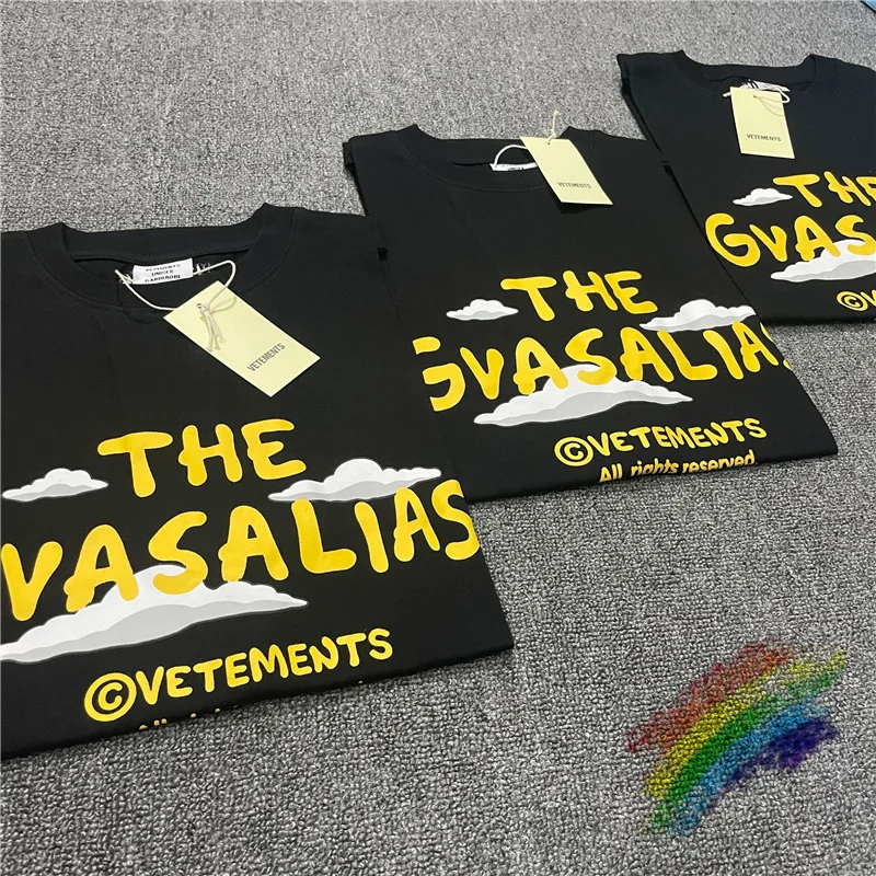 

New Vetements Tee Men Women Vetements T-shirt Foam Graphic Printed VTM Tops Short Sleeve