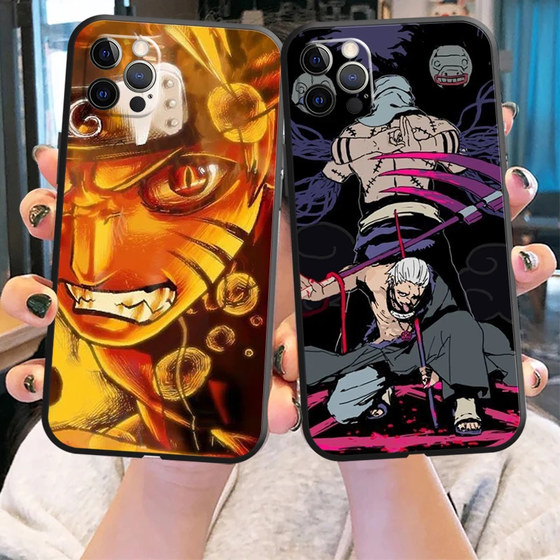 

Japan Anime NARUTO Phone Case For iPhone 13 12 11 Pro 12 13 Mini X XR XS Max SE 6 6s 7 8 Plus Black Carcasa Coque Back