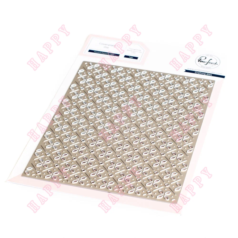 

New Floral and Diamond Tiles Coverplate Metal Cutting Dies Scrapbook Diary Decoration Molds Embossing Diy Greeting Card Handmade