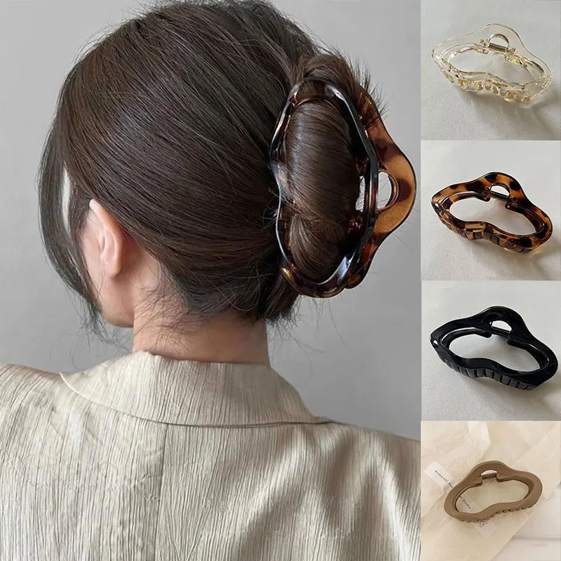 

New Clouds Large Sharks Caught Headdress Hairpin Female Temperament Scratching Clamp Head Clip Hair Claw Brown Hair accessoires