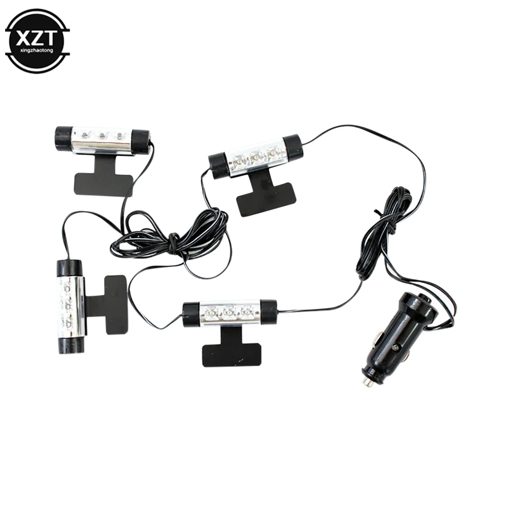 

Auto Parts 4 In1 Soles Ambient Light Car LED Mood Light Interior Decorative Lights Interior Foot Lights Car Styling Freeshipping