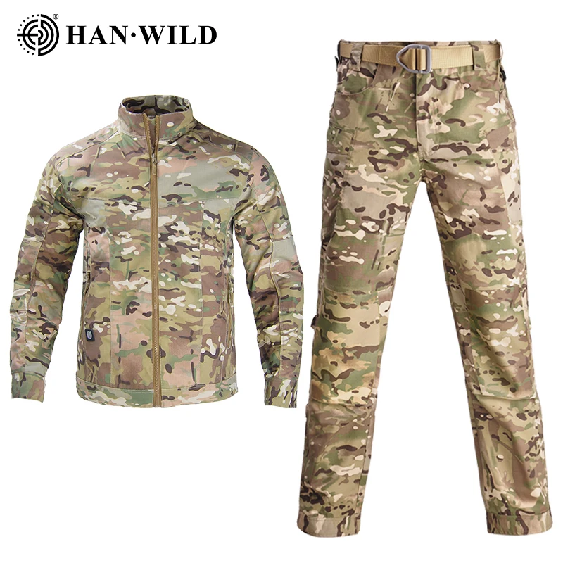

Tactical Hiking Uniform Mens Combat Jacket Military Cargo Pants Wear Resistant Outdoor Exercise Suit Airsoft Hunting Clothes