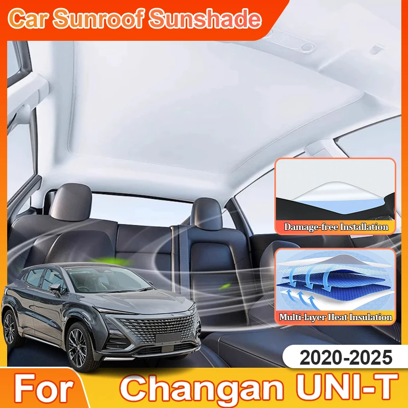 Фото Солнцезащитные шторки на крышу автомобиля для Changan UNI-T UNIT UNI T 2020 2021 2022 2023 2024 2025, автомобильные аксессуары, электростатическая адсорбция для интерьера №1