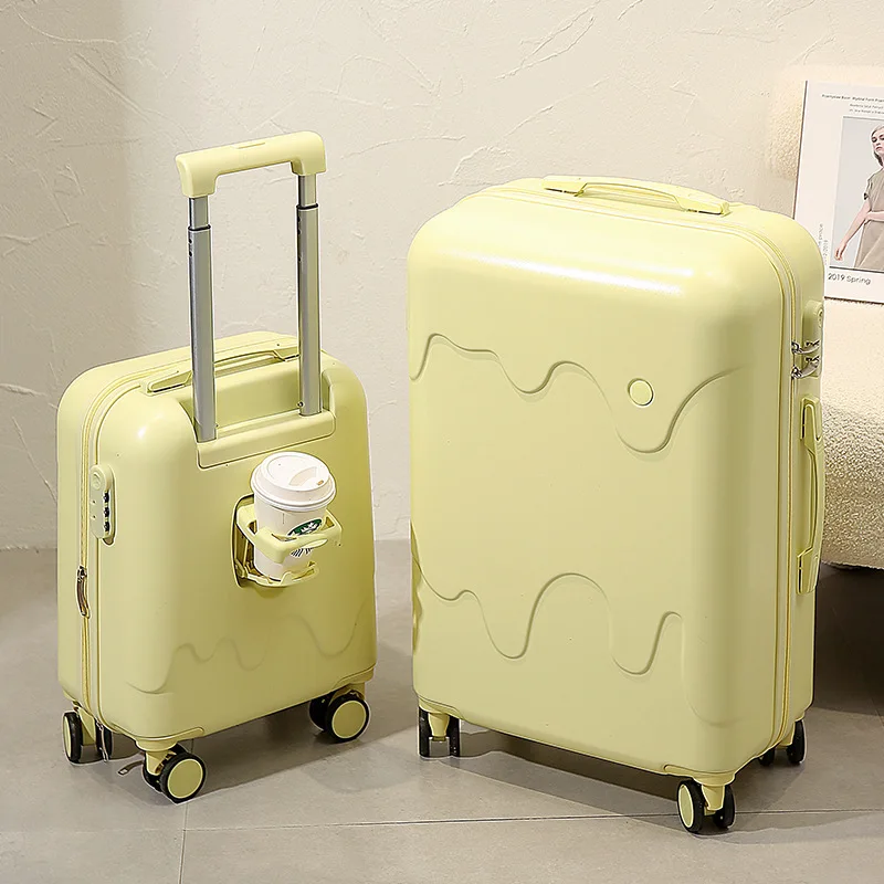 2023 Nuovo Tipo Di Gelato Trolley Case Studente Lockbox Ragazzi Viaggio Trolley A Quattro Ruote Valigia Multifunzionale Stile Carino