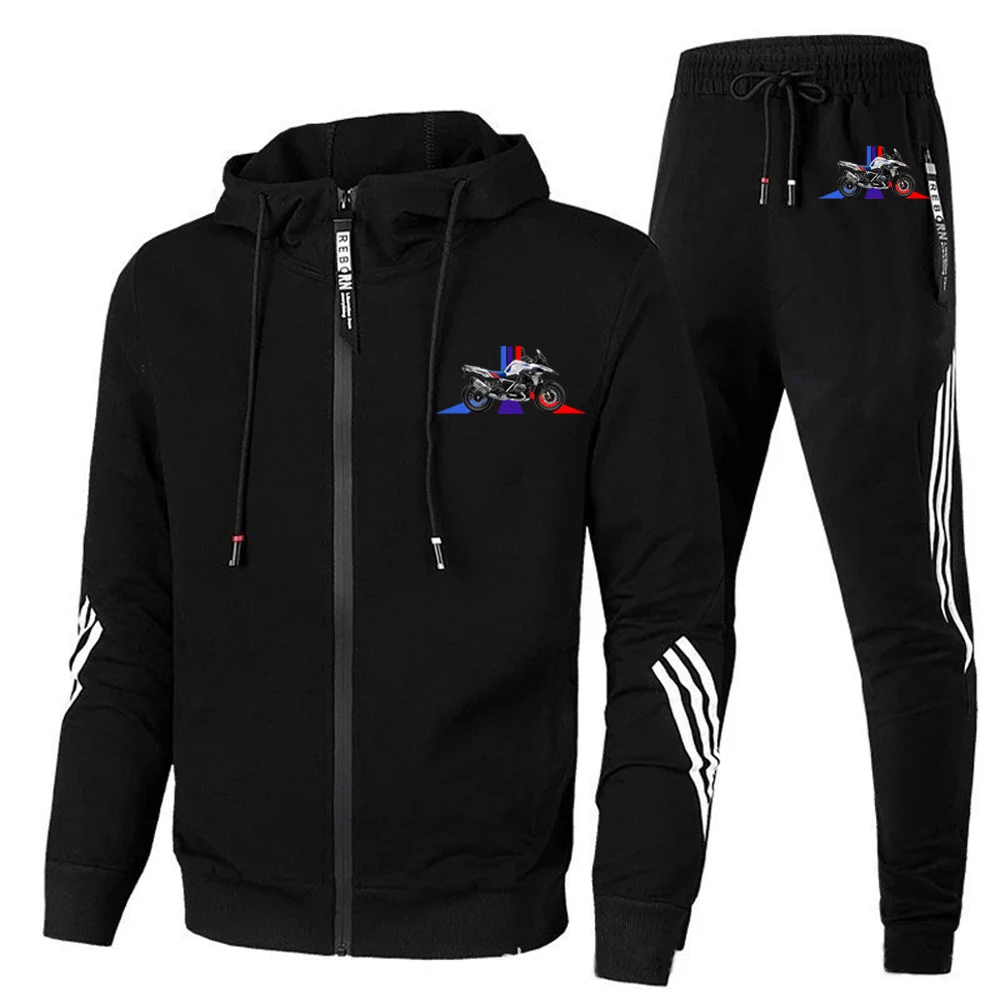 FOR F700GS F750GS F800GS F850GS Men's Casual Sports Suit Zipper Hooded Jacket + Pants Tracksuit Sweatshirt Casual Male Set