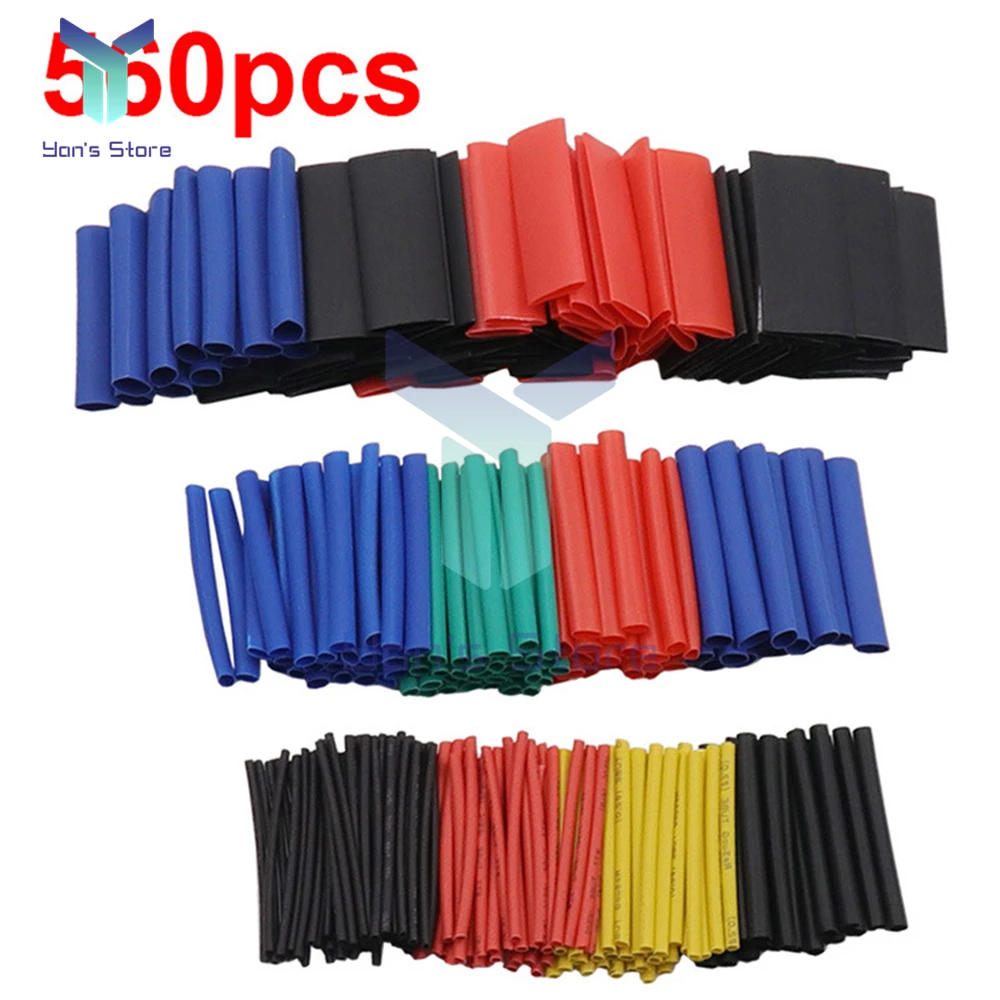 

560Pcs Polyolefin Shrinking Tubes Assortment Electronic 2:1 Wrap Wire Cable Insulated Polyolefin Heat Shrink Tube