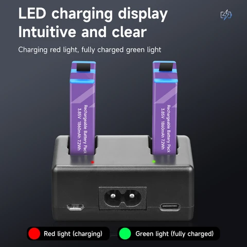 Литиевая аккумуляторная батарея для Go Pro Max, аккумулятор для экшн-камеры Gopro Max 360, аксессуары + 2 слота, светодиодное зарядное устройство