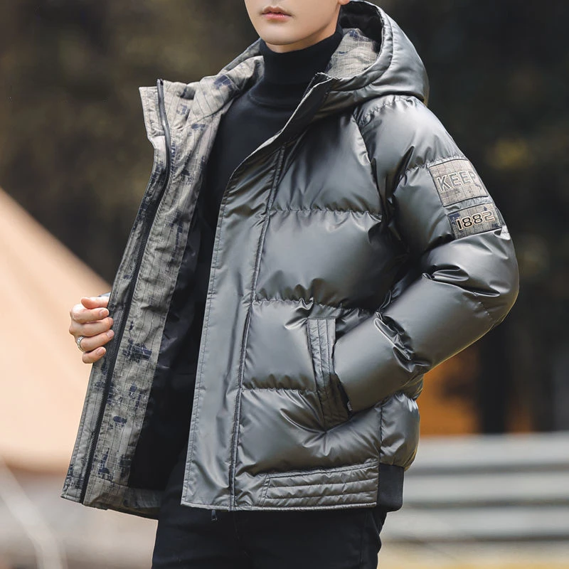 Men's Cold Jacket Coats for Men Winter Parkas for Men Parka New Loose Thickened Warm Shiny Cotton Coat