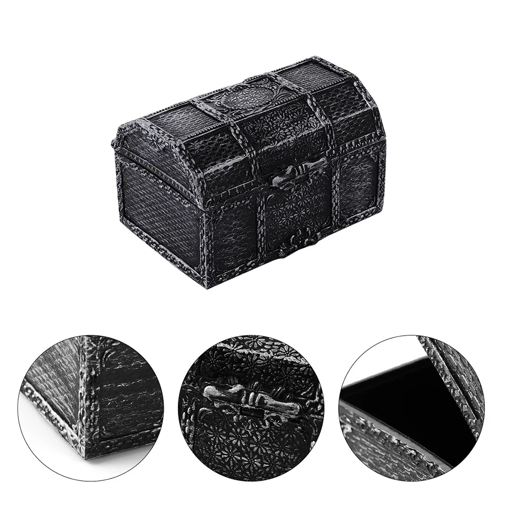 

Treasure Pirate Box Kidsparty Forcosplay Antiquejewelry Boxes Keepsake Black Golden Storagetoy Mini Vintage Classroom Prizes
