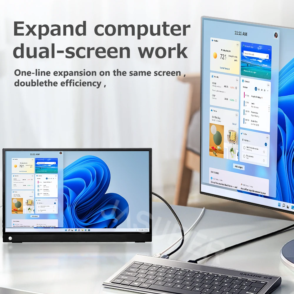 Портативный монитор IPS сенсорный экран 15 6 дюйма 1080P USB C HDMI-совместимый игровой