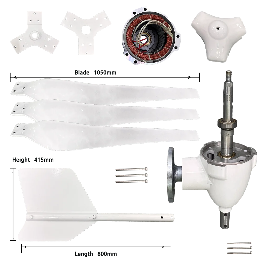 Бесплатная энергоэффективность 10KW15KW горизонтальная ось ветряная турбина