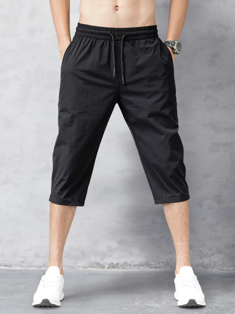 Men’s Shorts Summer Breeches 2023 Thin Nylon 3/4 Length Trousers Male Bermuda Board Quick Drying Beach Black Men’s Long Shorts Men’s Shorts Summer Breeches 2023 Thin Nylon 3/4 Length Trousers Male Bermuda Board Quick Drying Beach Black Men’s Long Shorts