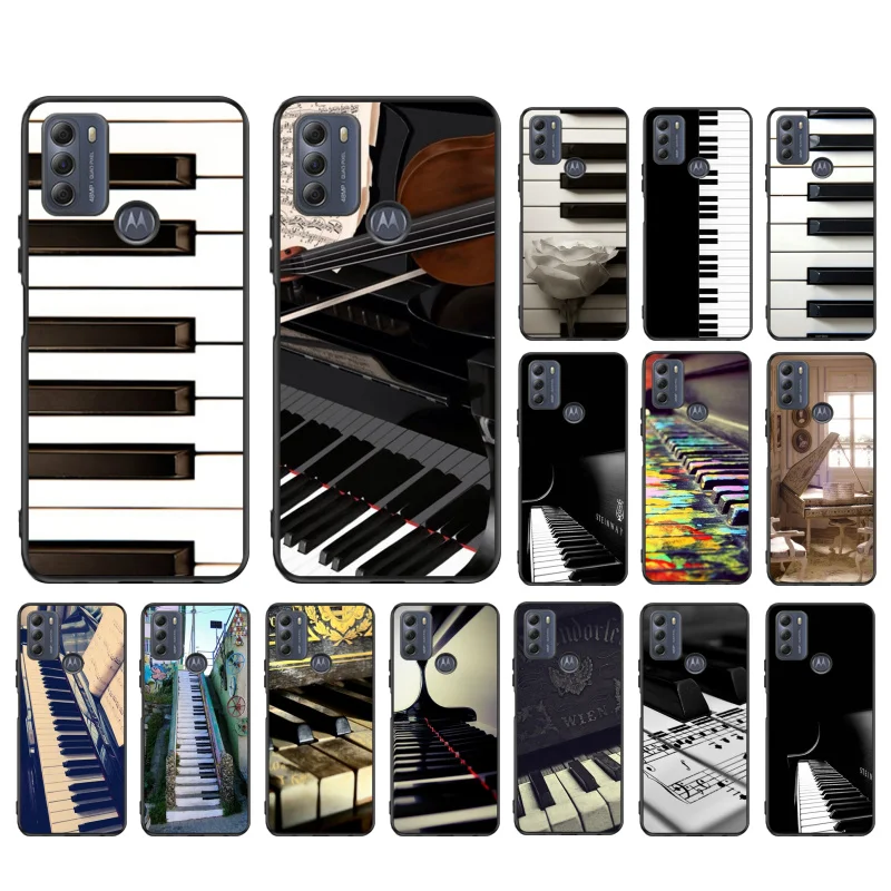 

Piano keys White and black design Phone Case for Motorola Moto One E7 power E7Plus E6S E20 E40 One Fusion plus Edge 20 Fusion