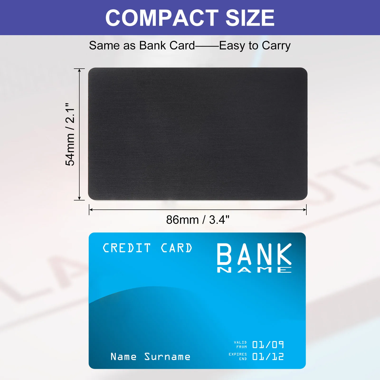 

Металлические визитные карточки из алюминия 15 шт.