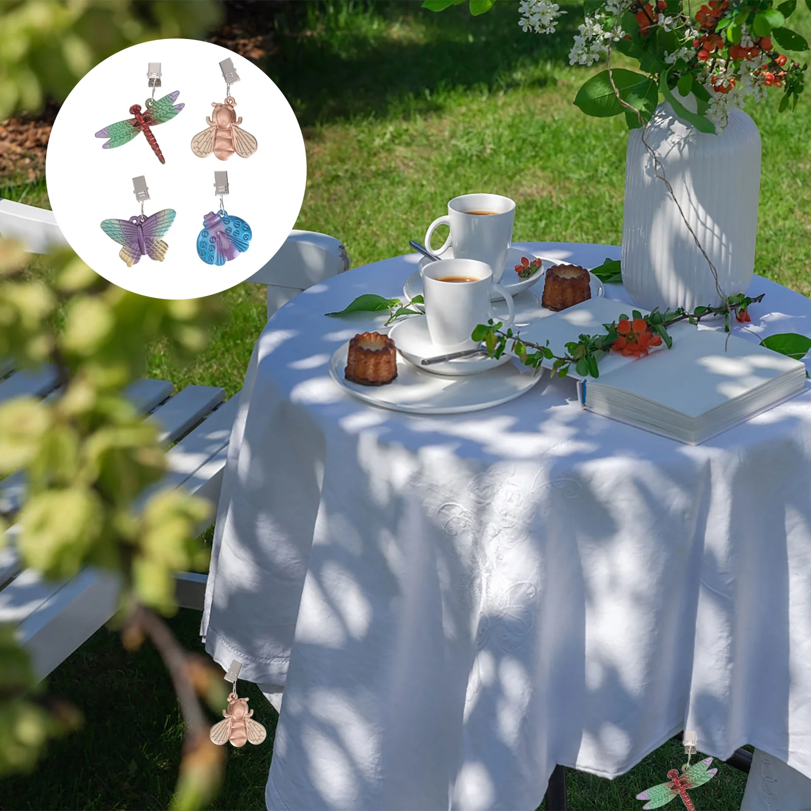 

4 Pcs Portable Practical Light Table Cloth Fixing Clamp Tablecloth Clips for Hotel Restaurant