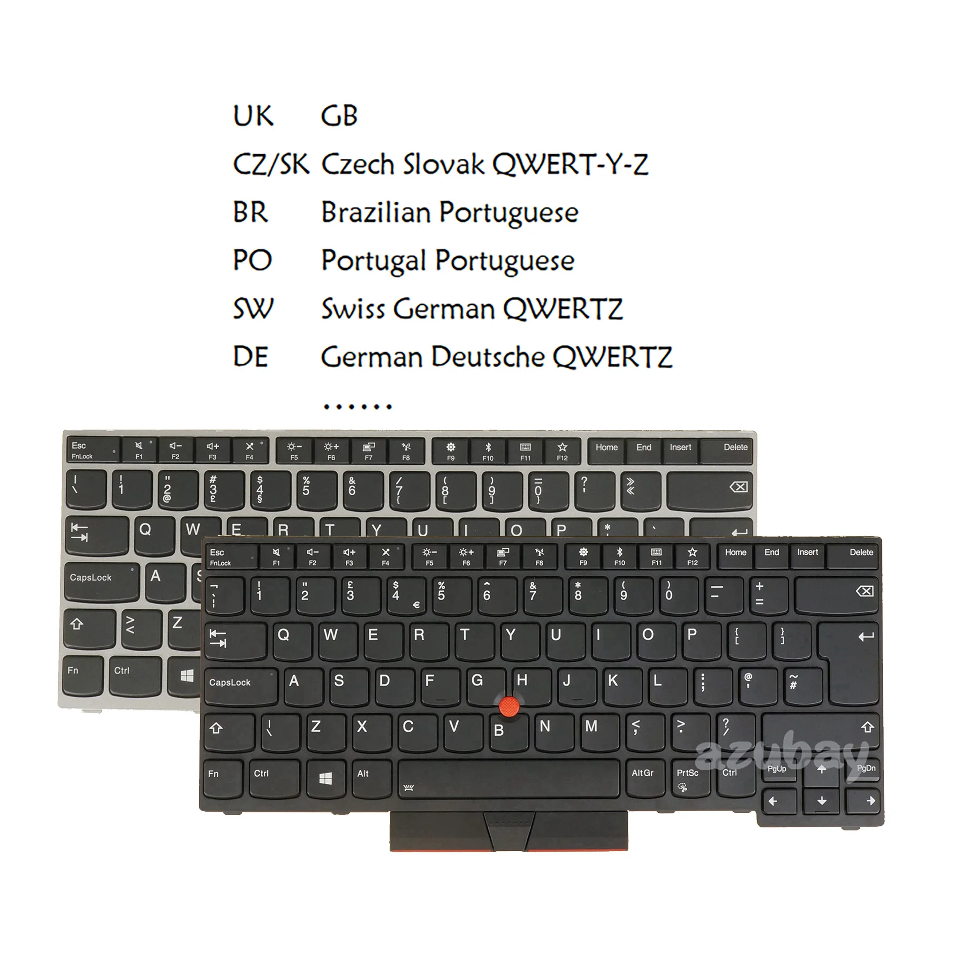 

UK German Swiss Portuguese Czech Slovak Keyboard For Lenovo Thinkpad E480 E485 E490 E495 L480 L490, Yoga S2 3rd Gen, Backlit /No