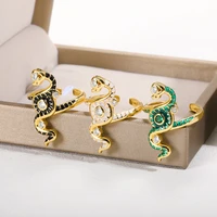 ocean series seahorse open ring for women gothic colorful dripping oil adjustable ring delicate animal ring summer party jewelry