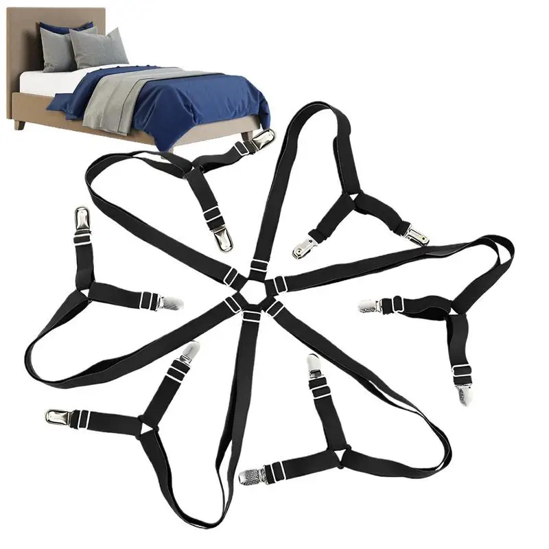 

Подтяжки для простыней, зажимы для матраса, чтобы держать простыни на ремнях, 6-ходовые перекрестные 12 зажимов, держатели для простыней