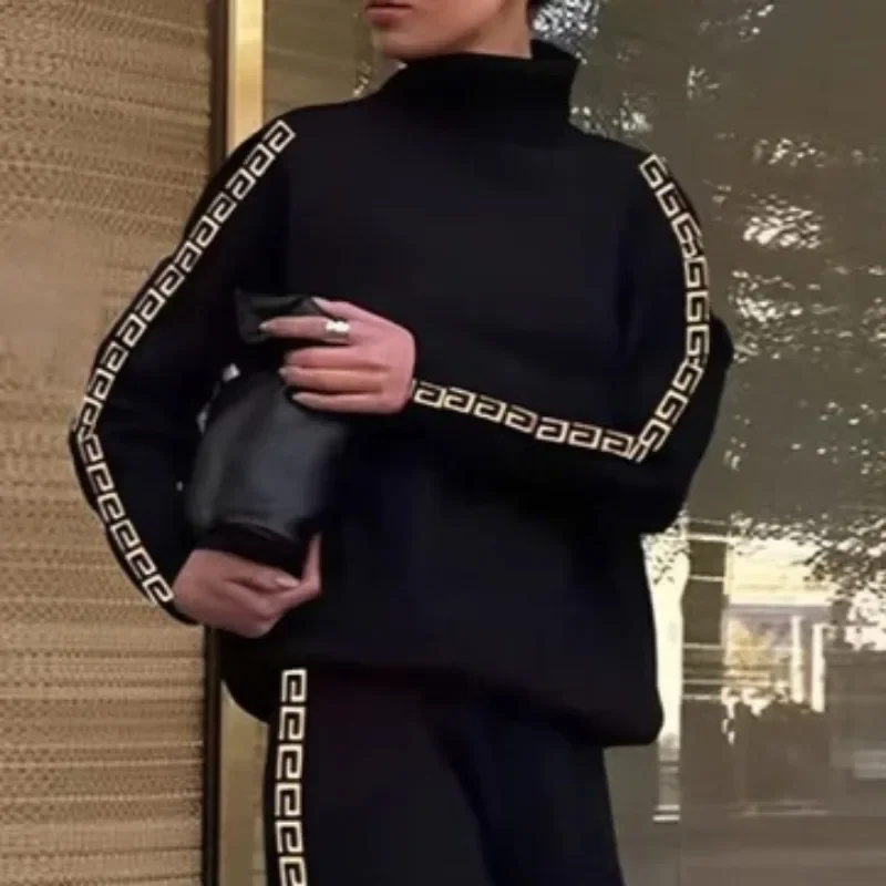 Beautyblue спортивные комплекты для женщин брюки с принтом толстовка высоким воротом