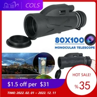 80x100 hd zoom monocular telescope portable large bak 4 lens hiking starscope telescope with tripod for outdoor camping hunting