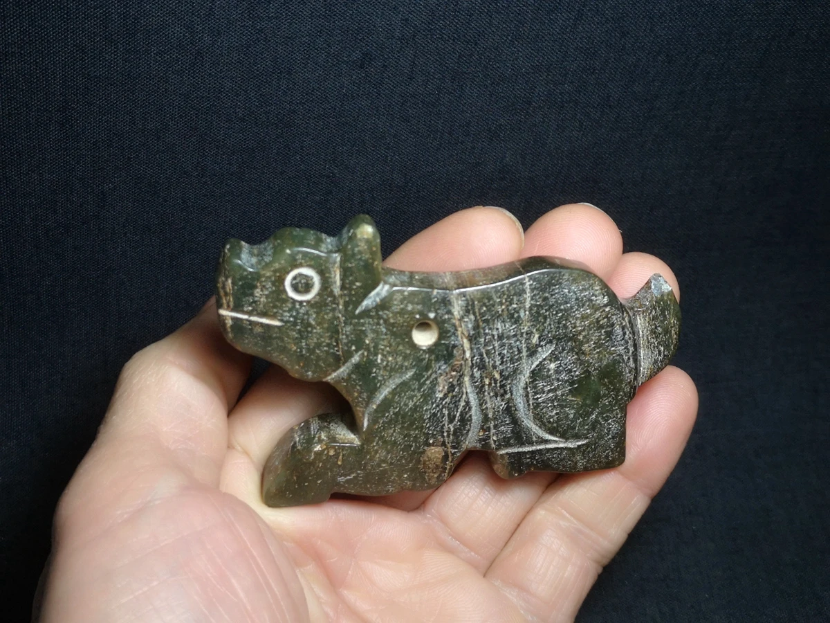 

1919 Collection Old Collection Chinese Xinjiang Jade carving zodiac tiger Statue Pendant Ornament gift