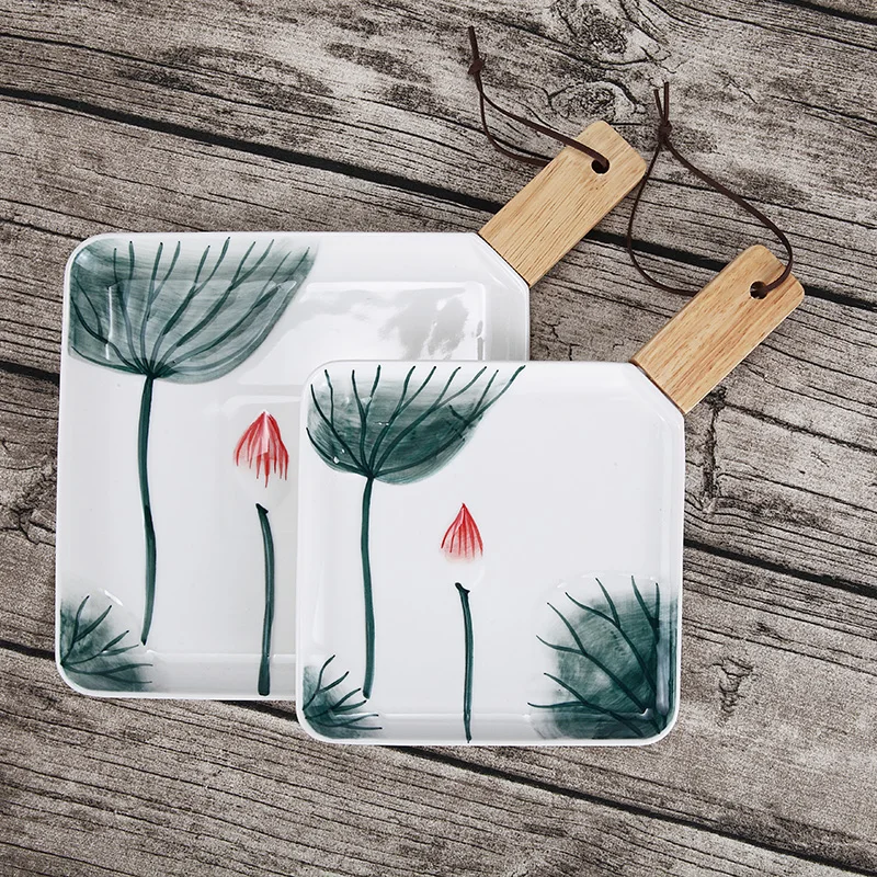 

Керамическая тарелка с ручкой, креативная тарелка для стейка, тарелка для Западной кухни, тарелка для итальянской макароны, Бытовая Посуда, завтрак