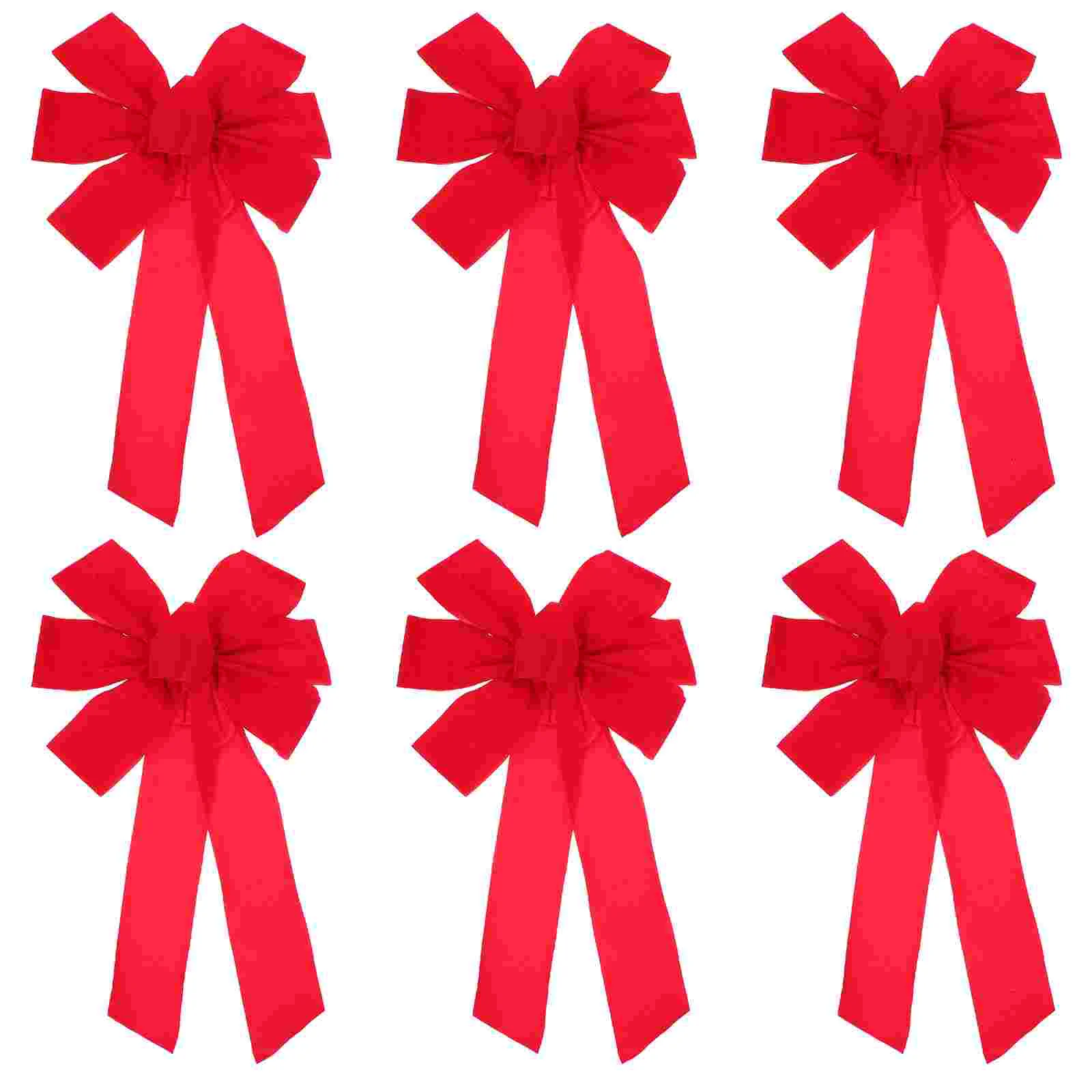 

6pcs Large Red Bow, Christmas Wreath Bow, Christmas Flannel Bowknot for Christmas Tree Xmas Decor Wreath Ornaments
