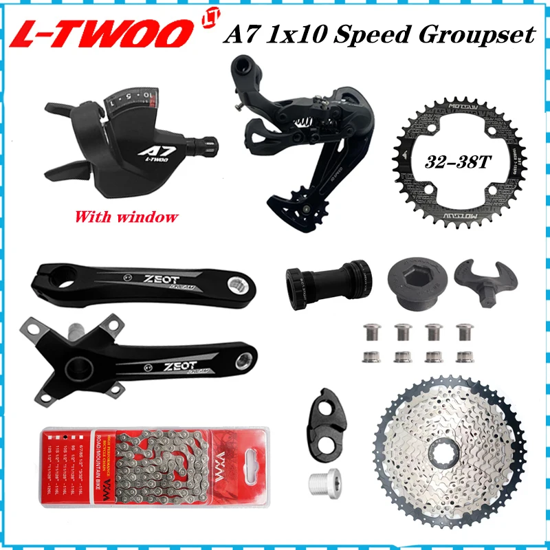 

LTWOO A7 10 Speed MTB Groupset include Right Shifter Rear Derailleur Cassette Sprocket 40-50T Chain Crankset BB Bicycle Parts