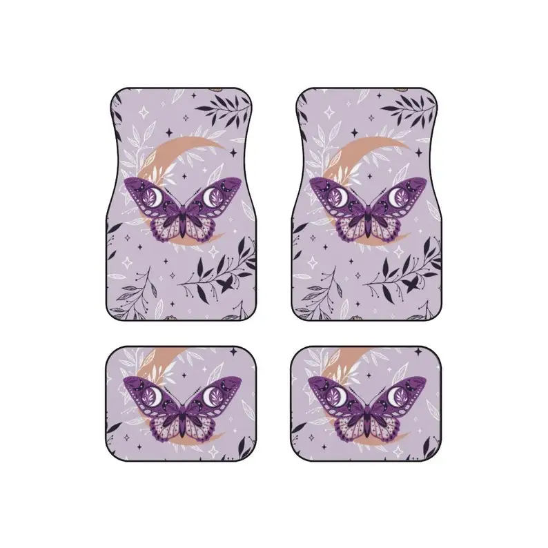 

Purple Boho magic Car Mats, Elegant celestial butterflies and herbs Car Floor mats, celestial boho Cute Car Accessories, Bohemia