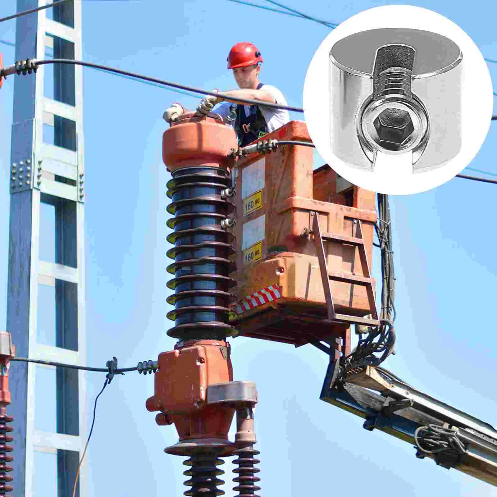 

2 Pcs Wire Rope Clamp Clip Cable Fastener Trs Cables Electrical Clamps Deck Railing