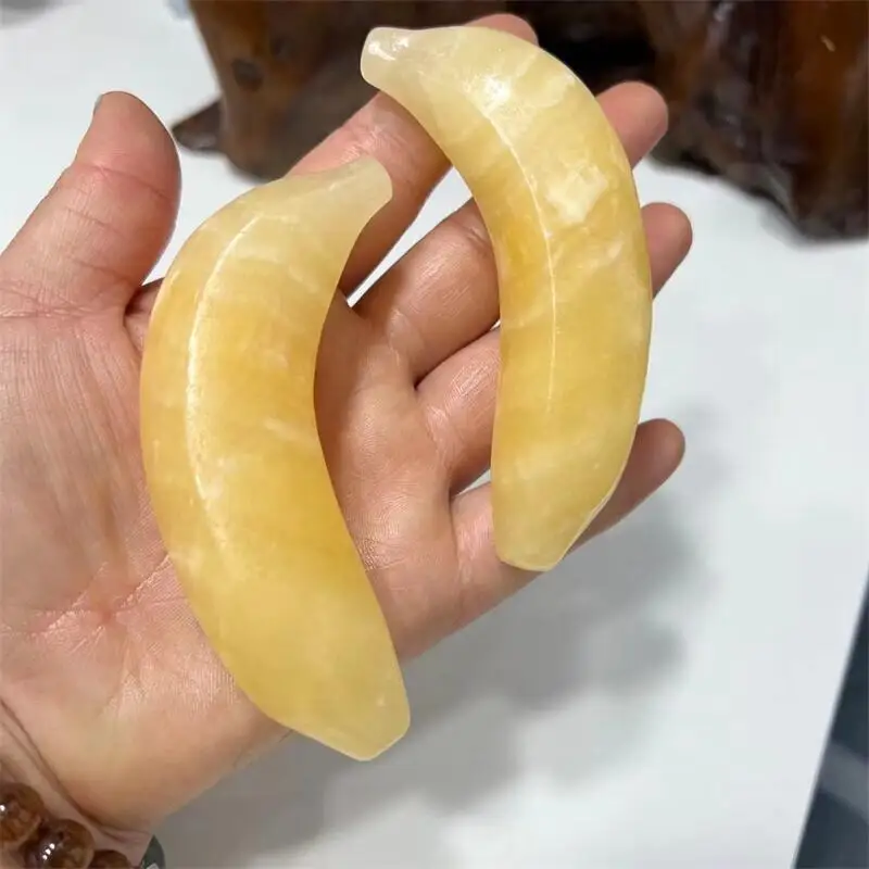 

1PC High Quality Natural Yellow Calcite Crystal Fruit Banana Carving For Home Decoration Or As A Christmas Gifts