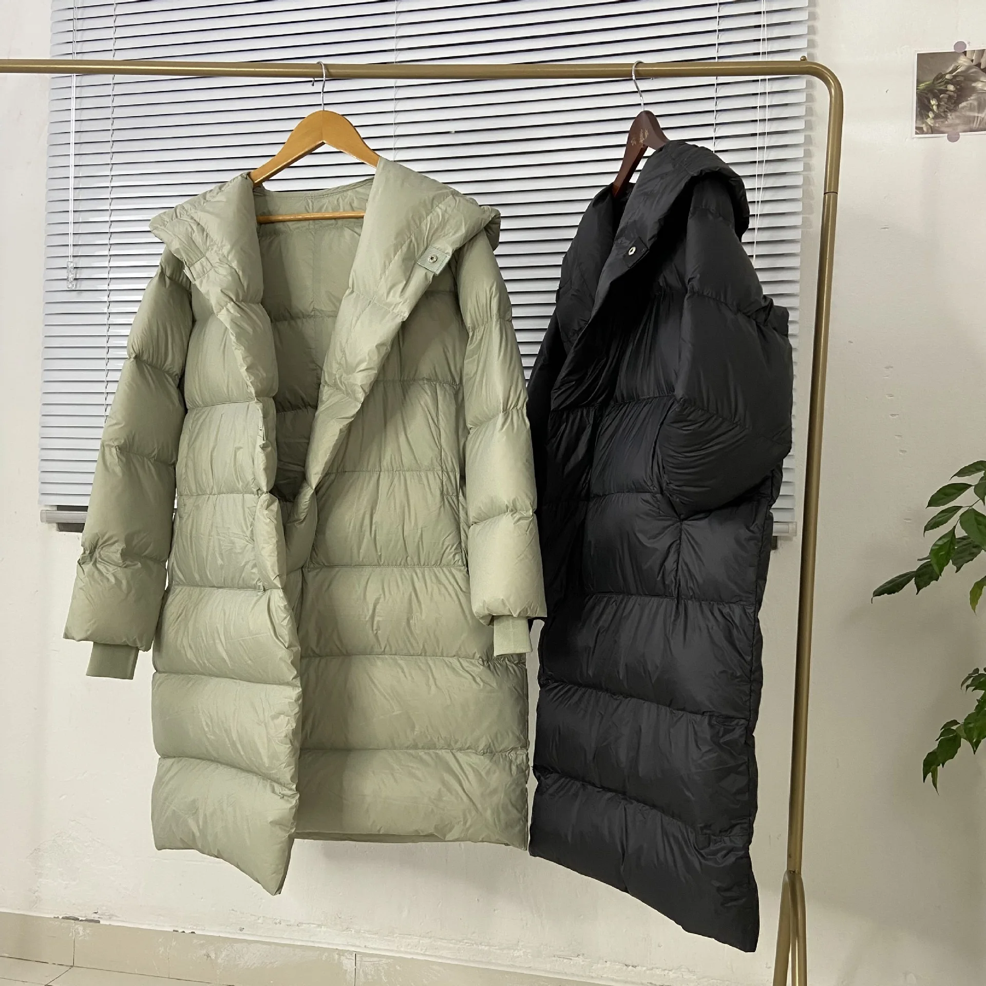 White Duck Down Jacket Women Overcoat Mid-length 90% High Quality Solid Soft Warm Hooded Light Luxury Winter Coat Jackets Coats