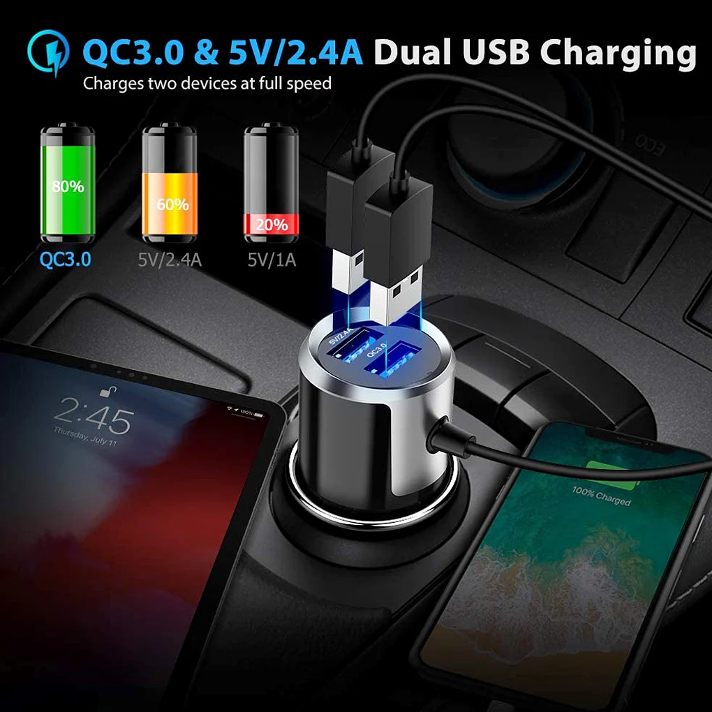 

Автомобильный MP3 плеер беспроводной Aux адаптер 3 5 мм аудио двойной USB зарядное устройство Bluetooth-совместимый V5 0 mp3-плеер