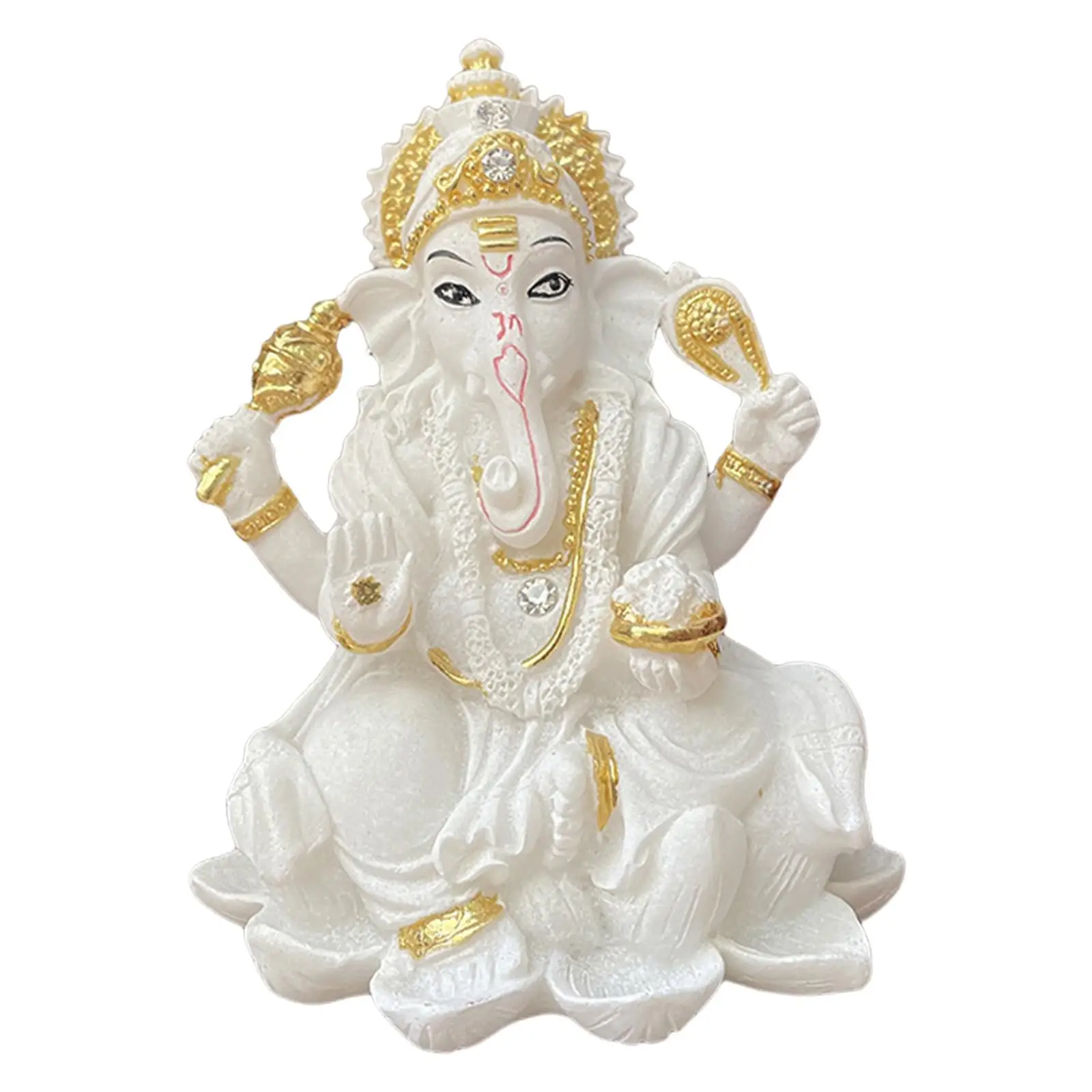 

Lord Ganesha Statue Blessing God Figurine Luck Gift Home Decoration