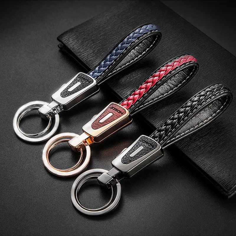 

Braid Lamb leather Car Keychain High grade Key Chain Universal Key Chains for Key Fobs for Men and Women -with metal Key ring