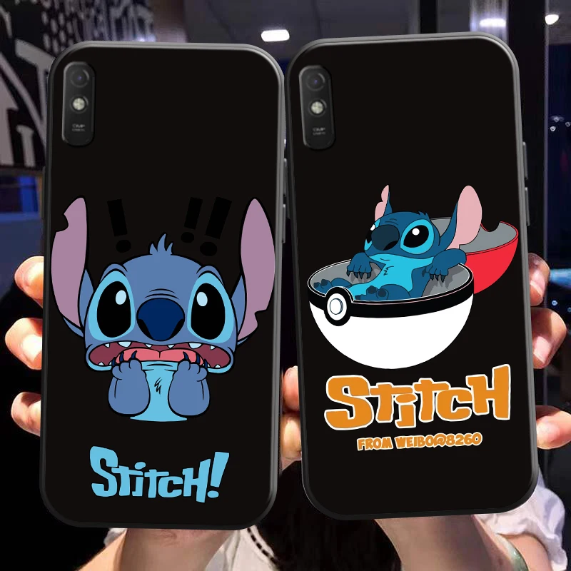 

Cute Cartoon Lilo Stitch For Xiaomi Redmi 9A Phone Case For Redmi 9AT Case Back Funda Soft Silicone Cover Black