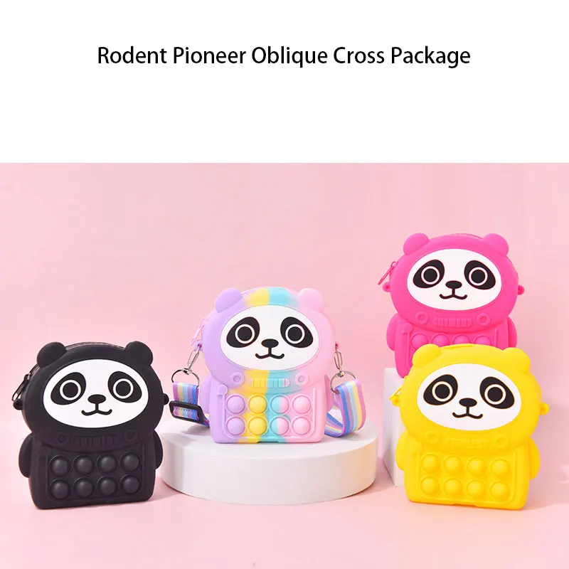 

Кошелек для монет Pop Its Kawaii мультфильм панда узор сумка-мессенджер для девочек грызун Pioneer Детская образовательная игрушка кукла сумка