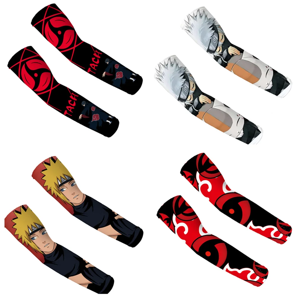 

Anime Naruto figure Armguard Summer Sunscreen Breathable Beach Fitness Protector Birthday Gift Uchiha Sasuke Gift