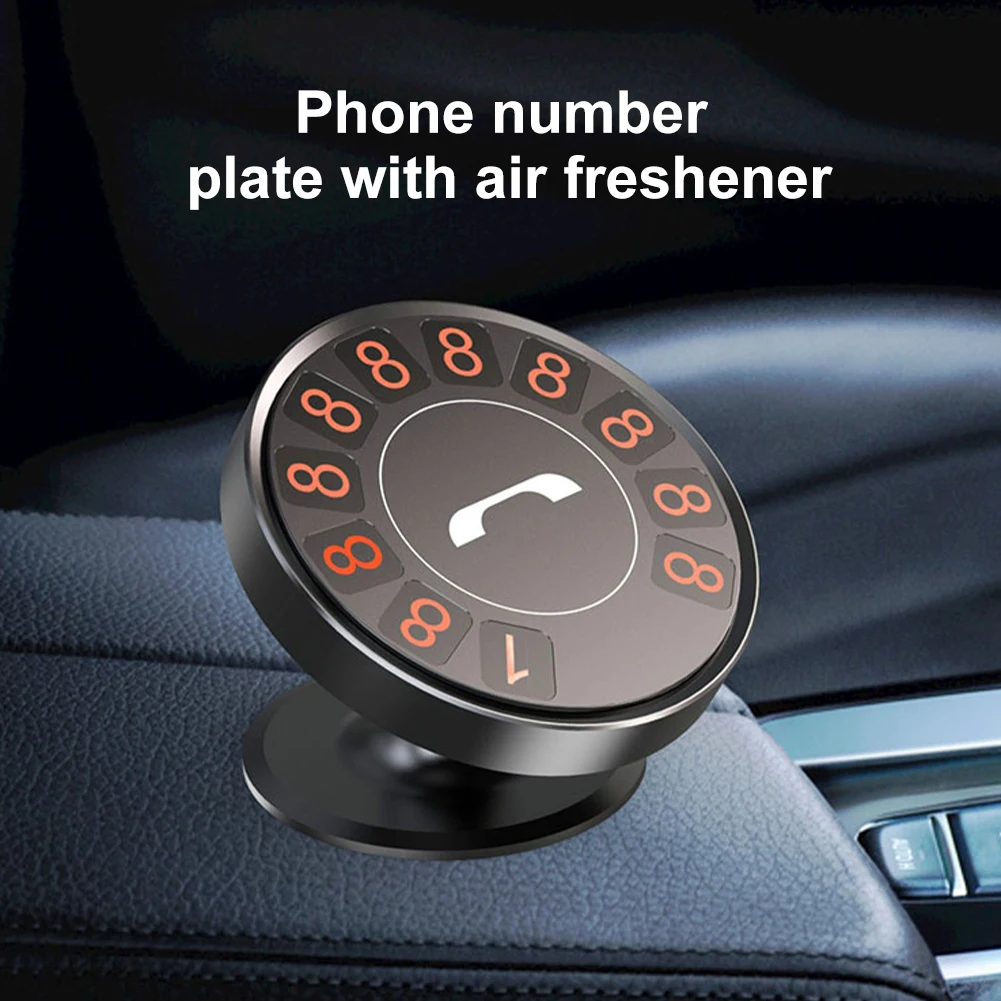 

Car Temporary Parking Card Phone Number Plate with Car Air Freshener Luminous Phone Number Park Stop Sticker Auto Accessories