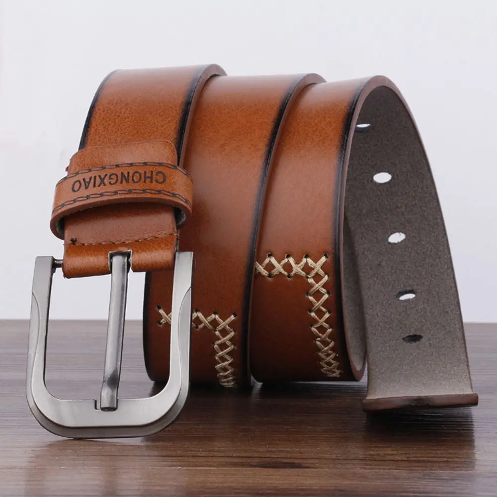 

Ремень мужской кожаный с пряжкой, модный дизайнерский Повседневный Пояс для джинсов и платьев