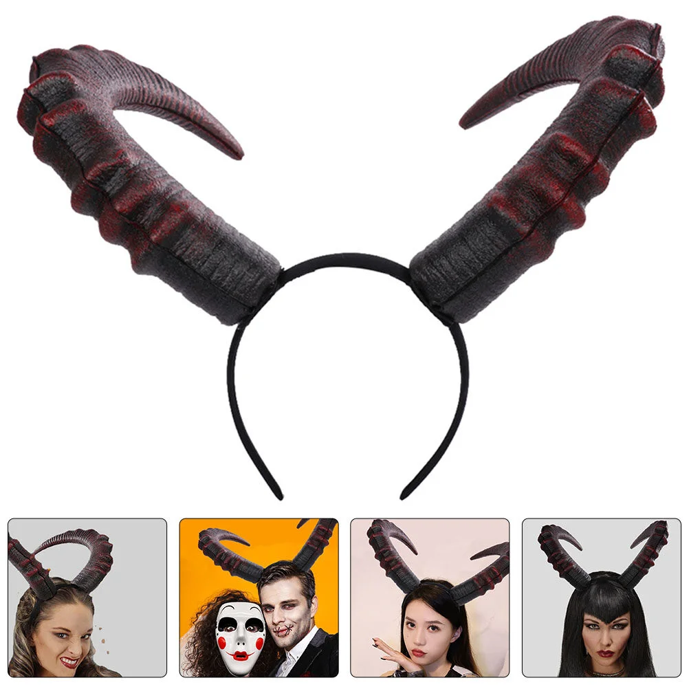 

Demon Horn Headband Ox Horns Headbands Women Mens Hair Ties Girl Sheep Costume Pu Girls Halloween Hairband Man