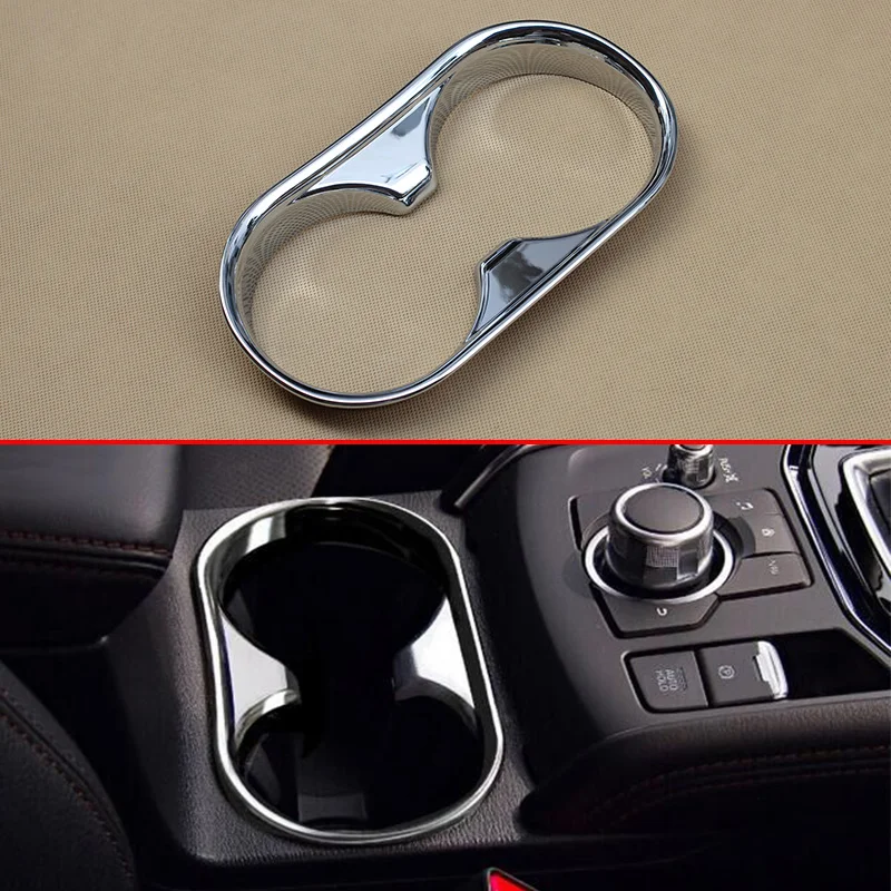 

Глянцевая хромированная внутренняя крышка подстаканника для Mazda CX-5 CX5 2017-2025, накладки на центральную консоль