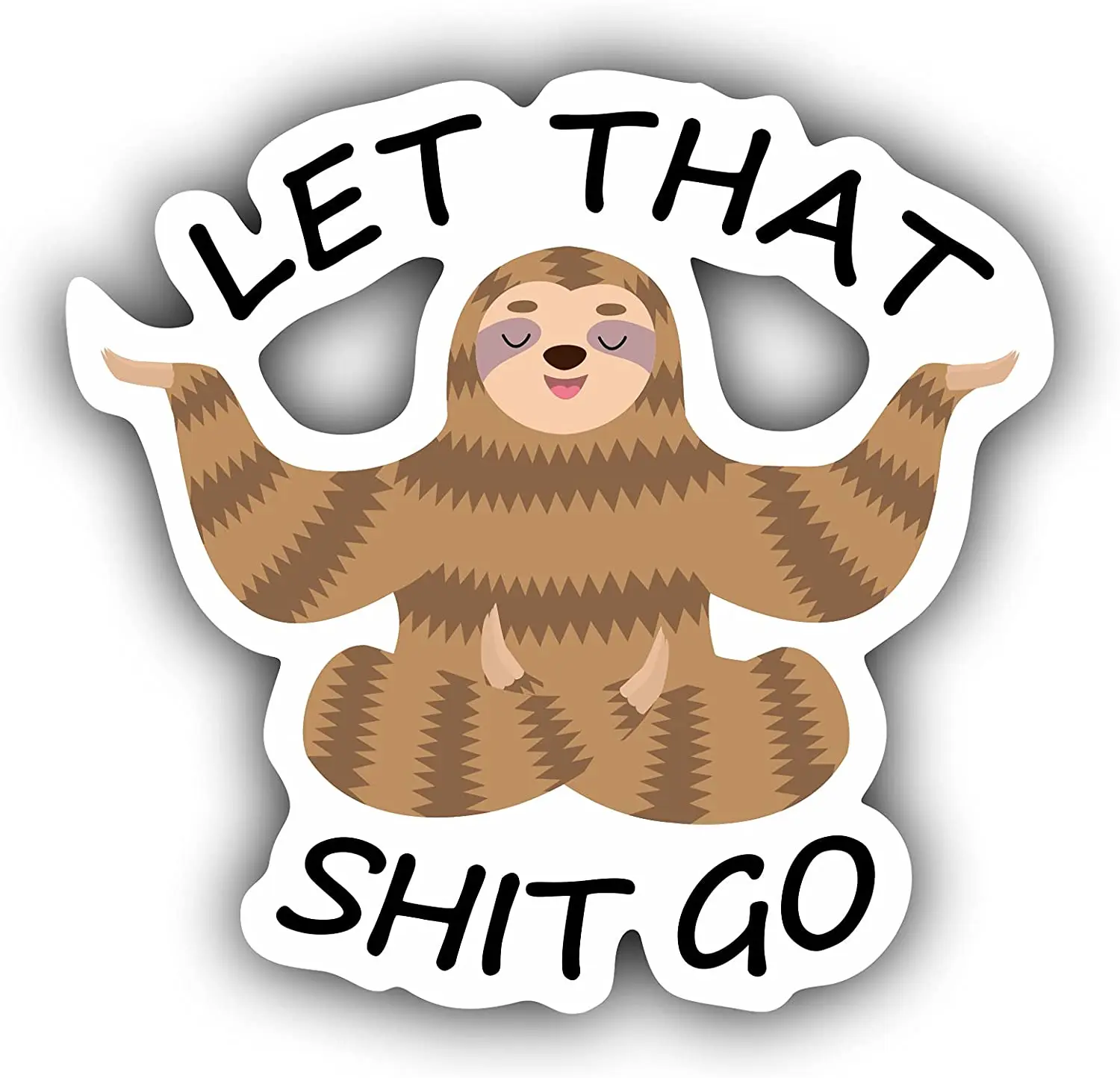 

Let That Shit Go Car Stickers and Decals Funny Sloth Yoga Meditation Kawaii Stickers for Laptops Waterproof Cute Vinyl Decal