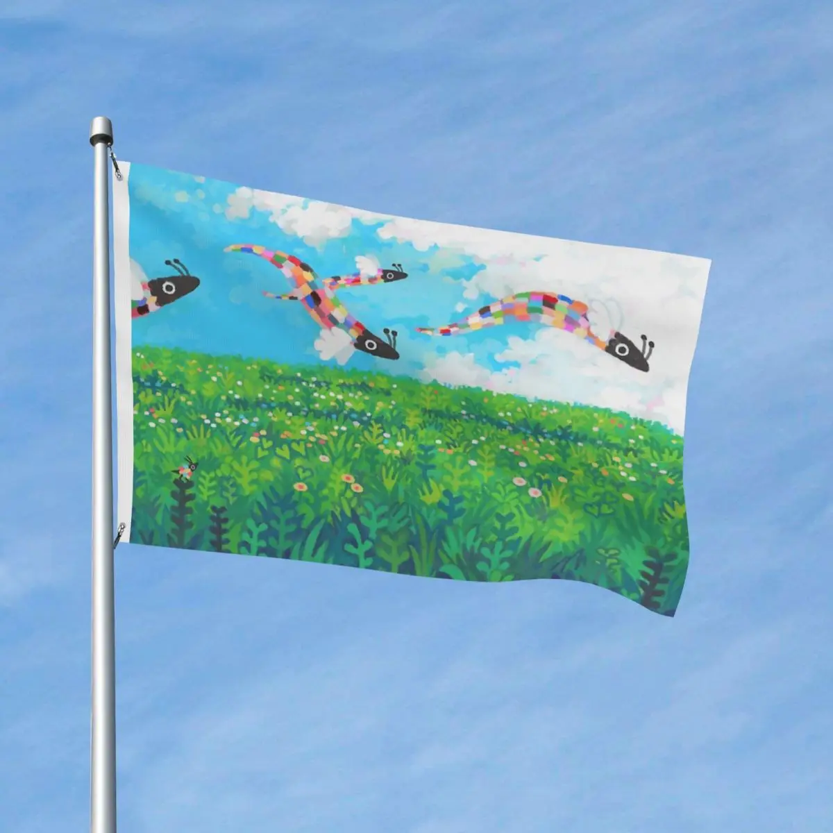 

Green Field Flag Decor Modern Indoor Fade Resistant Drapey