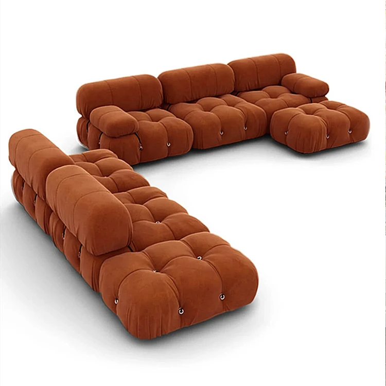 

Lazy Sofa Living Room Furniture Custom Color Size Italian Camalleonda Fabric Combination Sofa Lamb Fleece Mario Sofa Bed