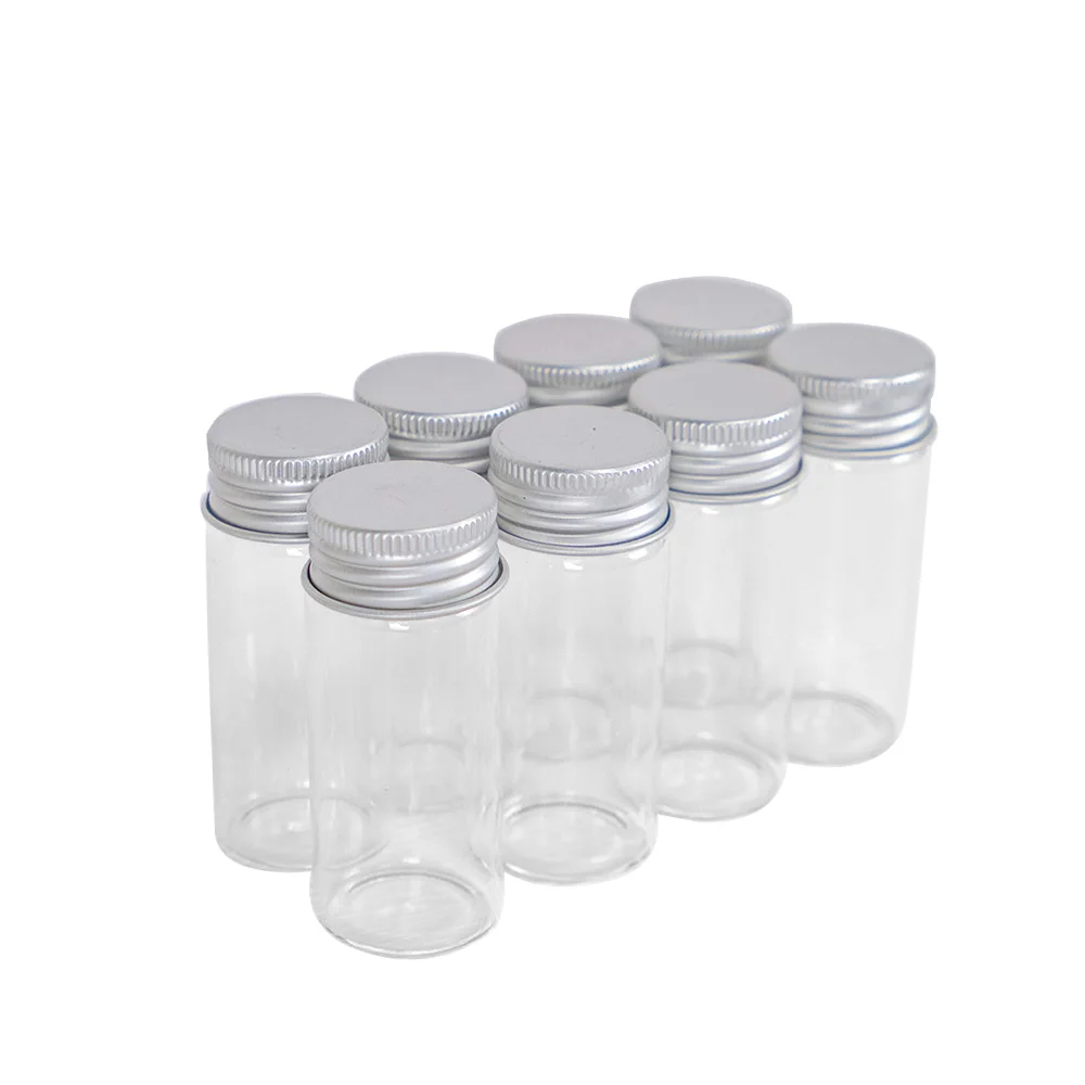 

12 шт./лот 30*70 мм 30 мл Крошечные стеклянные банки бутылки Серебряная банка для хранения с винтовой крышкой мини-Контейнеры Стеклянные Прозрач...
